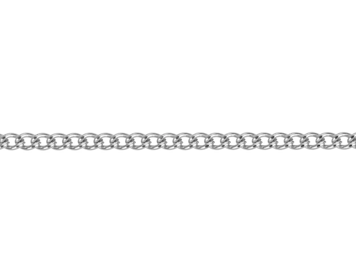 Surgical Steel 1.6mm Filed Curb Chain 18"/45cm Unhallmarked