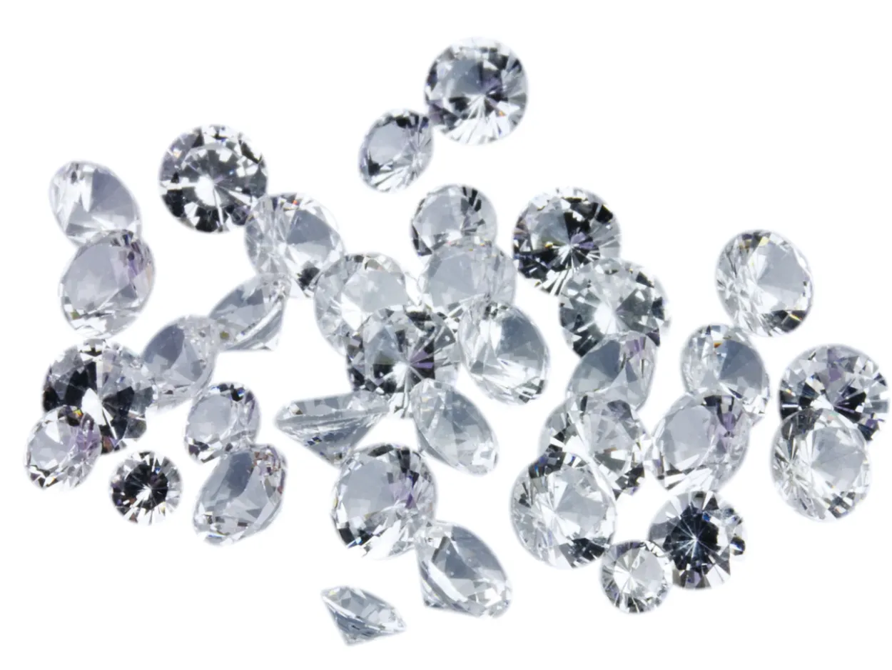 Synthetic Spinel, Round, 1.5-3mm, Mixed Sizes Colourless, Pack of 100, PMC Safe