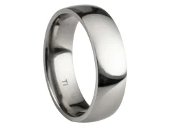 Titanium Court Polished Wedding Ring 6.0mm, Size U, 1.8mm Wall