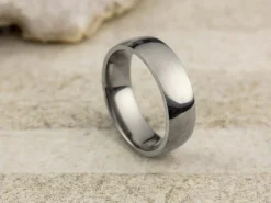 Titanium Court Polished Wedding Ring 6.0mm, Size U, 1.8mm Wall