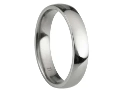 Titanium Court Polished Wedding Ring 4.0mm, Size U, 1.6mm Wall