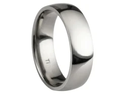 Titanium Court Polished Wedding Ring 6.0mm, Size X, 1.8mm Wall