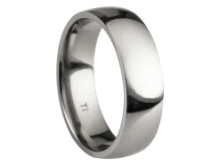 Titanium Court Polished Wedding Ring 6.0mm, Size W, 1.8mm Wall