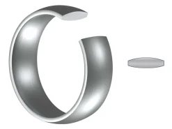 Titanium Court Polished Wedding Ring 4.0mm, Size R, 1.6mm Wall