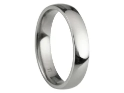 Titanium Court Polished Wedding Ring 4.0mm, Size N, 1.6mm Wall