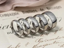 Titanium Court Polished Wedding Ring 4.0mm, Size N, 1.6mm Wall
