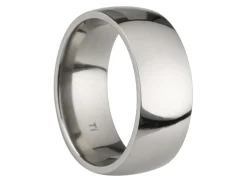 Titanium Court Polished Wedding Ring 8.0mm, Size Y, 2.0mm Wall