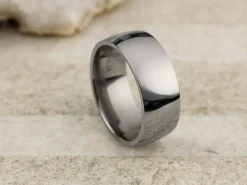 Titanium Court Polished Wedding Ring 8.0mm, Size Y, 2.0mm Wall