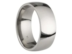 Titanium Court Polished Wedding Ring 8.0mm, Size W, 2.0mm Wall