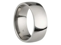 Titanium Court Polished Wedding Ring 8.0mm, Size U, 2.0mm Wall