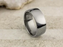 Titanium Court Polished Wedding Ring 8.0mm, Size S, 2.0mm Wall