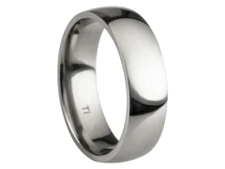 Titanium Court Polished Wedding Ring 6.0mm, Size T, 1.8mm Wall
