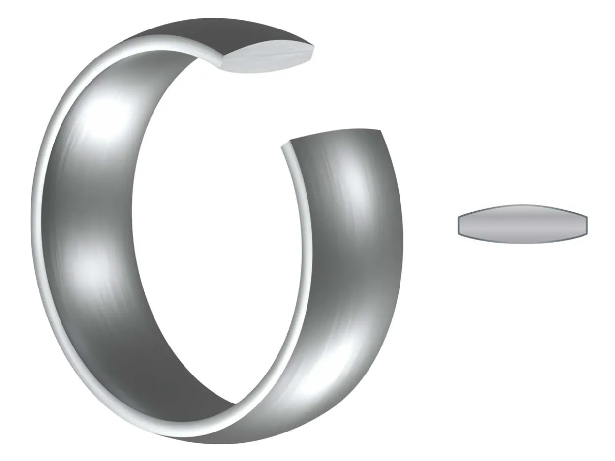 Titanium Court Polished Wedding Ring 6.0mm, Size T, 1.8mm Wall