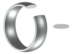 Titanium Court Polished Wedding Ring 5.0mm, Size Y, 1.8mm Wall