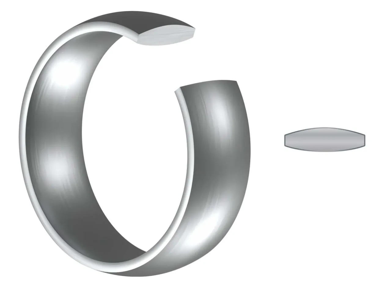 Titanium Court Polished Wedding Ring 5.0mm, Size Y, 1.8mm Wall