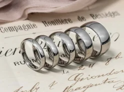 Titanium Court Polished Wedding Ring 5.0mm, Size V, 1.8mm Wall