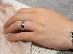 Titanium Court Polished Wedding Ring 5.0mm, Size V, 1.8mm Wall