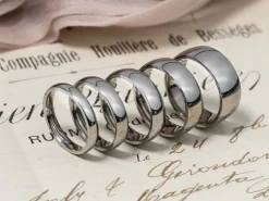 Titanium Court Polished Wedding Ring 5.0mm, Size R, 1.8mm Wall