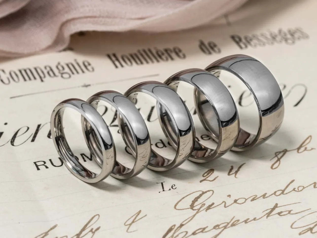 Titanium Court Polished Wedding Ring 5.0mm, Size Q, 1.8mm Wall