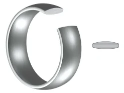 Titanium Court Polished Wedding Ring 5.0mm, Size P, 1.8mm Wall