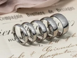Titanium Court Polished Wedding Ring 5.0mm, Size N, 1.8mm Wall