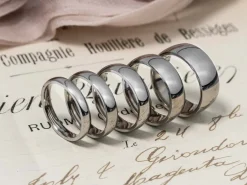 Titanium Court Polished Wedding Ring 5.0mm, Size M, 1.8mm Wall