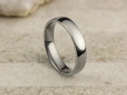 Titanium Court Polished Wedding Ring 4.0mm, Size Y, 1.6mm Wall
