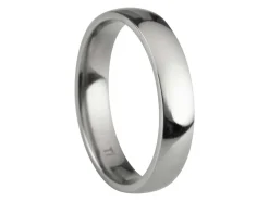 Titanium Court Polished Wedding Ring 4.0mm, Size X, 1.6mm Wall