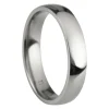 Titanium Court Polished Wedding Ring 4.0mm, Size V, 1.6mm Wall
