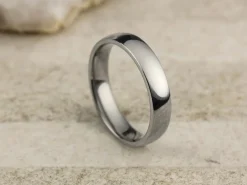 Titanium Court Polished Wedding Ring 4.0mm, Size V, 1.6mm Wall