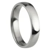 Titanium Court Polished Wedding Ring 4.0mm, Size S, 1.6mm Wall