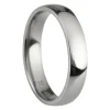 Titanium Court Polished Wedding Ring 4.0mm, Size P, 1.6mm Wall