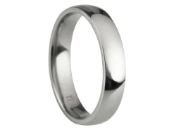 Titanium Court Polished Wedding Ring 4.0mm, Size O, 1.6mm Wall