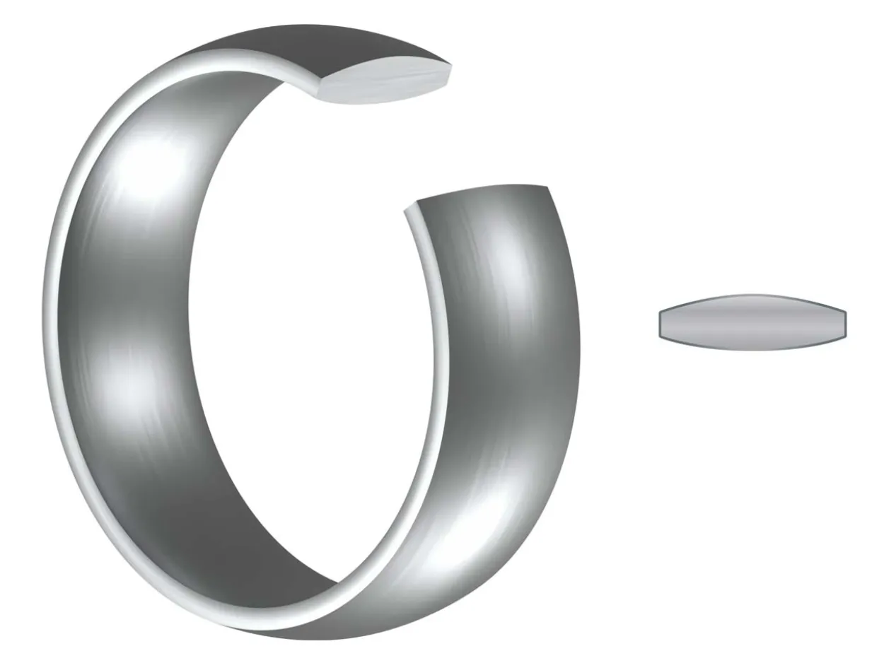 Titanium Court Polished Wedding Ring 4.0mm, Size O, 1.6mm Wall
