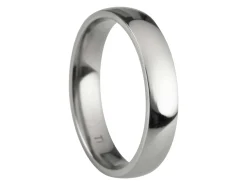 Titanium Court Polished Wedding Ring 4.0mm, Size K, 1.6mm Wall