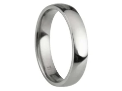 Titanium Court Polished Wedding Ring 4.0mm, Size J, 1.6mm Wall