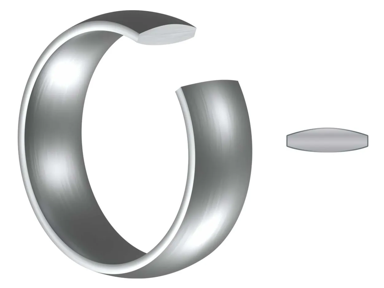 Titanium Court Polished Wedding Ring 4.0mm, Size J, 1.6mm Wall