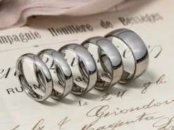 Titanium Court Polished Wedding Ring 3.0mm, Size P, 1.6mm Wall