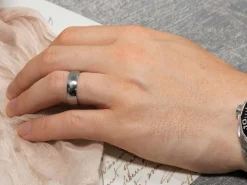 Titanium Court Polished Wedding Ring 3.0mm, Size L, 1.6mm Wall