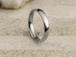 Titanium Court Polished Wedding Ring 3.0mm, Size K, 1.6mm Wall