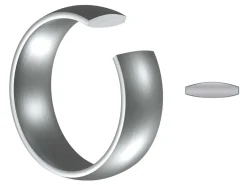 Titanium Court Polished Wedding Ring 3.0mm, Size K, 1.6mm Wall