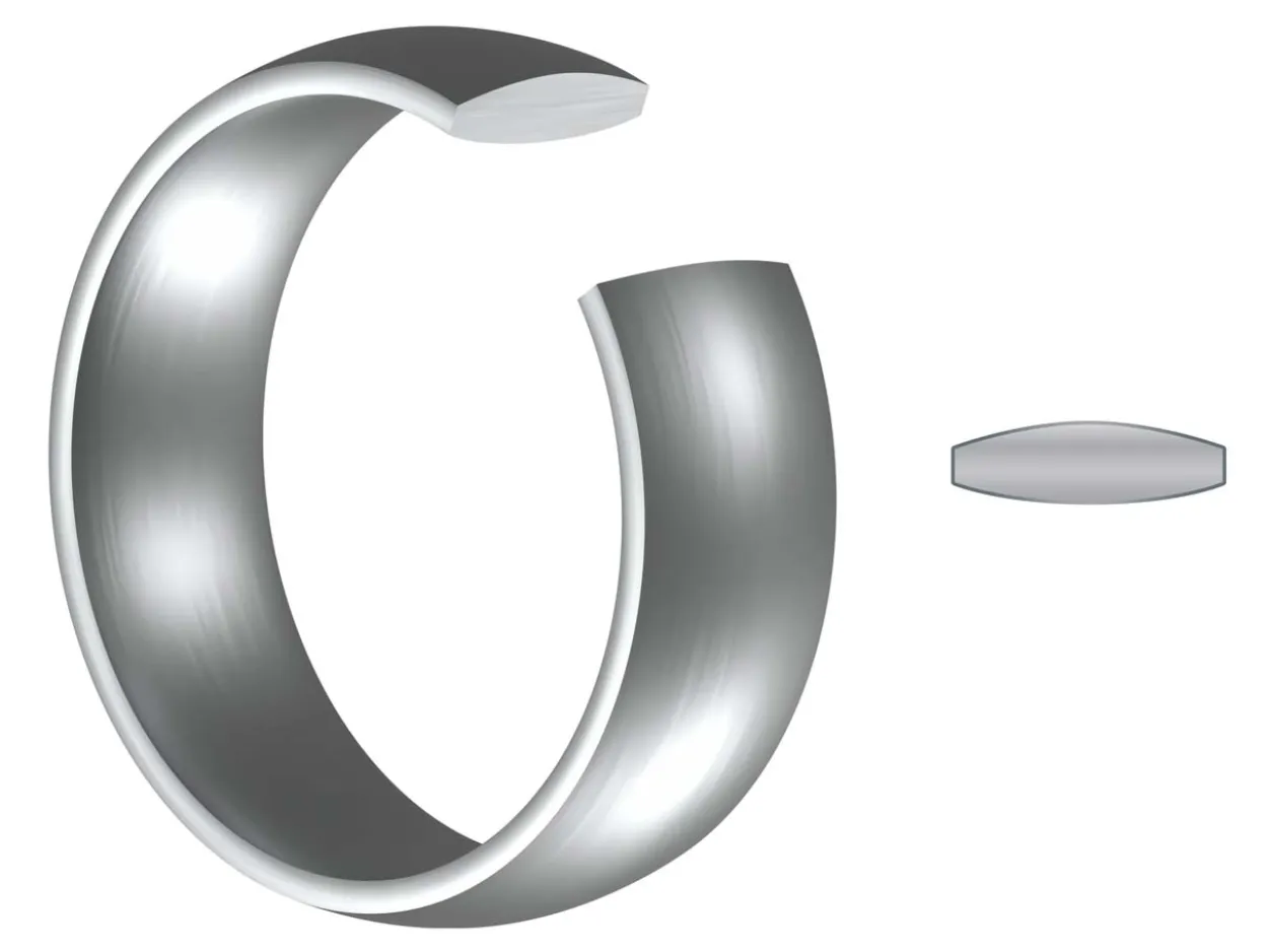 Titanium Court Polished Wedding Ring 3.0mm, Size J, 1.6mm Wall