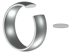 Titanium Court Polished Wedding Ring 3.0mm, Size I, 1.6mm Wall