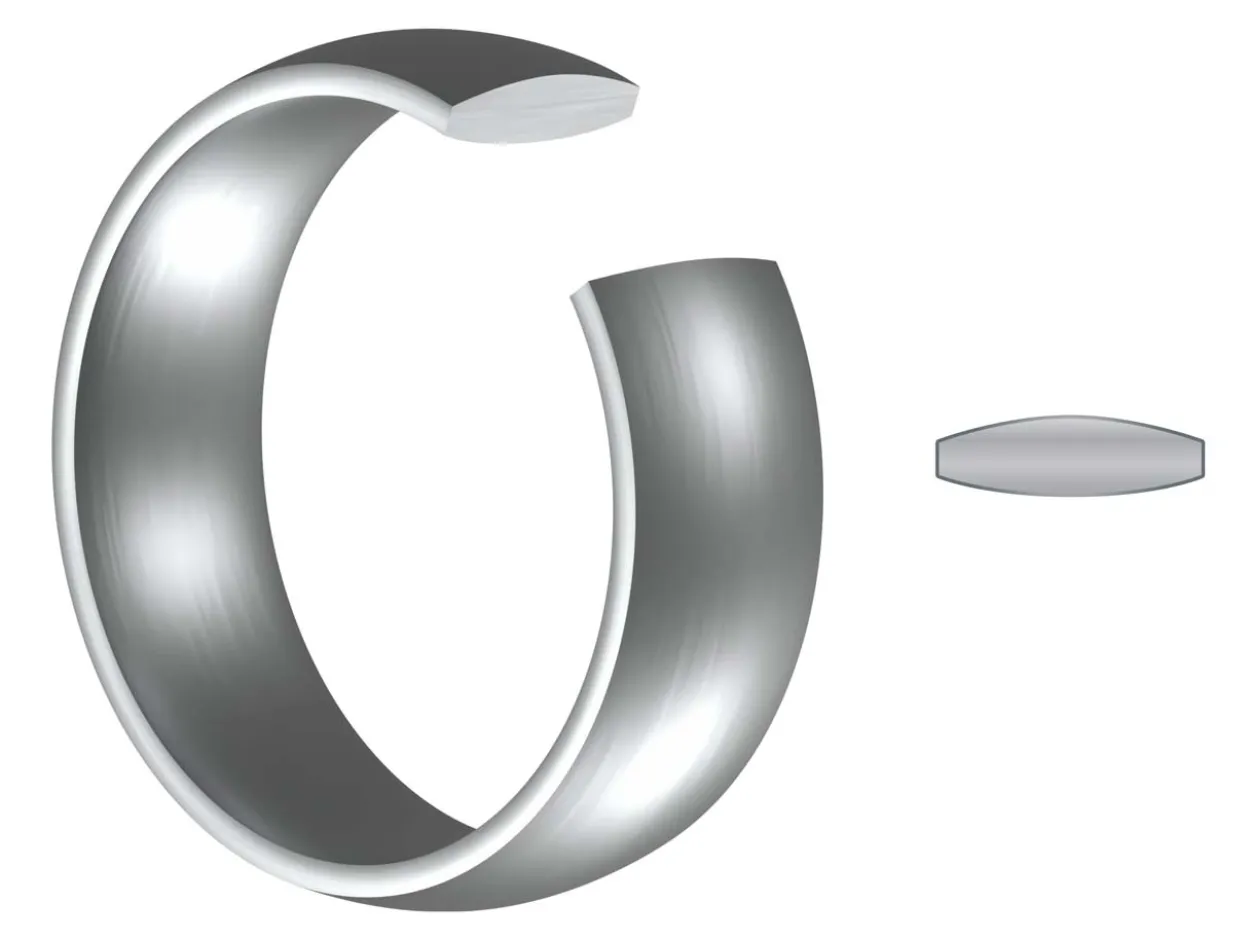 Titanium Court Polished Wedding Ring 3.0mm, Size I, 1.6mm Wall