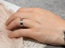 Titanium Flat Court Easy Fit Polished Wedding Ring 8.0mm, Size T, 2.0mm Wall