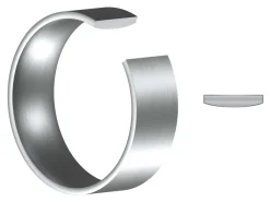 Titanium Flat Court Easy Fit Polished Wedding Ring 3.0mm, Size P, 1.6mm Wall
