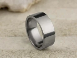 Titanium Flat Court Easy Fit Polished Wedding Ring 8.0mm, Size Z, 2.0mm Wall