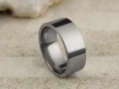 Titanium Flat Court Easy Fit Polished Wedding Ring 8.0mm, Size Y, 2.0mm Wall