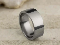 Titanium Flat Court Easy Fit Polished Wedding Ring 8.0mm, Size X, 2.0mm Wall