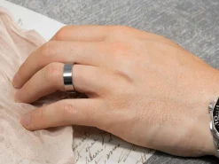Titanium Flat Court Easy Fit Polished Wedding Ring 8.0mm, Size X, 2.0mm Wall